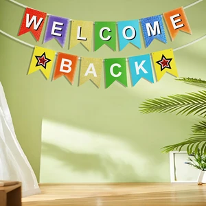 Welcome Back to School Party Supplies Banner Pull Flag Spiral Welcome Back to School Party Decorations