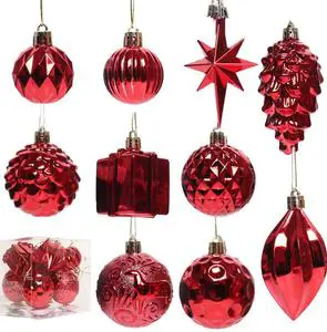 OEM 12pcs Christmas Ornaments Set Gift Package for Xmas Tree Holiday Party and Home Decor