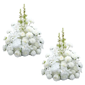 A9020 2pcs White Floral Arrangement Table Centerpieces Wedding Reception Aisle Decor