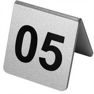 Stainless Steel V-Shape Glitter Gold/Silver Wedding & Restaurant Digital Table Number Cards