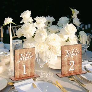 Nordic Style DIY Wooden Table Numbers Wedding Party Table Seat Cards Creative Number Signs Custom Logo Reception Decorations