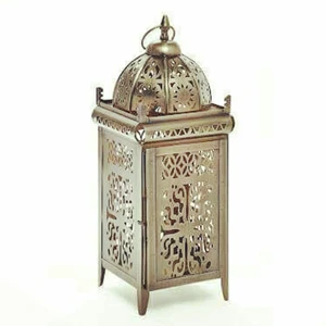 Metal Candle Lantern Golden Festive Celebration Eid Ramadan & Eid Decoration Party Supplies