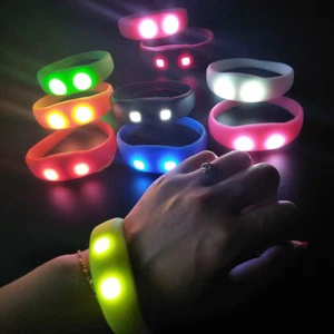 Sound Activated Flashing LED Wristband for Events Rave Party Silicone LED Bracelet for Festival by Voice Control