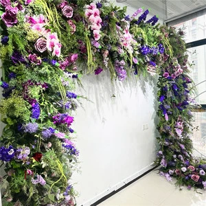 SPR Factory Roll up Fabric 7D Artificial Wedding Flower Wall Panel White Backdrop Flowers Arch Decoration for Walls Art