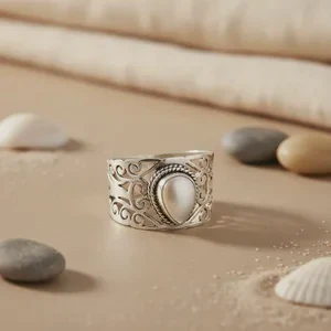 Women's 925 Silver Mother of Pearl Ring Fashion Jewelry