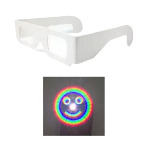 Popular Octopus Paper Cardboard Smile Diffraction Glasses Fireworks Viewing Party Eyewear with PET Lenses and Multi-color Frame