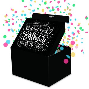 新产品惊喜生日恶作剧盒DIY爆炸礼品盒彩色五彩纸屑弹射盒生日派对礼物万圣节礼物