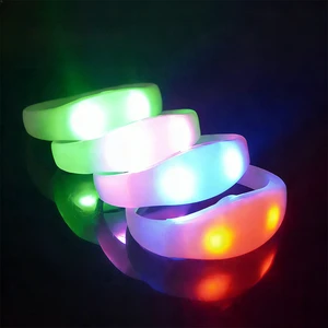 Wholesale Concert Evening Party Supplies Luminous Glow Bracelet Sound Activated LED Wristband Bracelets