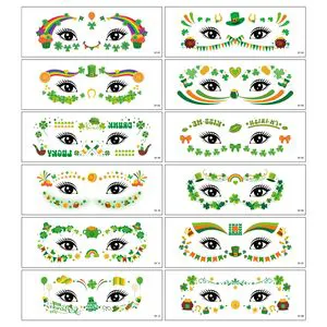 Party Decoration-St. Patrick's Day Makeup, Face Stickers, Irish Festival Party Silly Carnival Tattoo Stickers