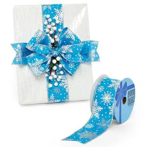 Snowflake Christmas Wired Ribbon for Festive Decorations