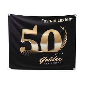 Custom Size Happy Birthday Polyester Fabric Banner Backdrop for Celebration Indoor Party Wall Decorate PVC Custom Banner