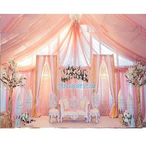 American Wedding Reception Stage Decoration English Splendid Event Stage Decoration USA Imperial Wedding Reception Night Stage