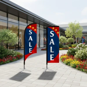 Wholesales Custom logo Feather Banner Flags Outdoor Advertising Flying Xl Beach Flag with Pole Stand Water Base