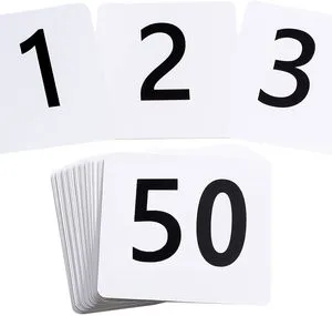 Clear Printed Number Cards for Table Seating Wedding Party Event Decoration Reusable Plastic Number Plates with Stand