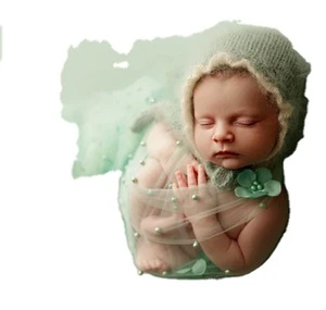 Baby fairy Three-dimensional Flowers Pearl Gauze Wrapped Newborn Photography Props