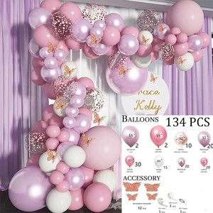Best Selling Birthday Party Balloons Decoration Set Arch Background Arrangement Butterfly Sequin Balloons Combo Set