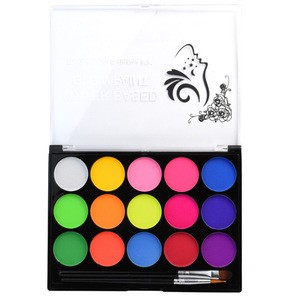 15 Colors Water Based Face Body Paint Palette Washable Fluorescent Festival Makeup Kit