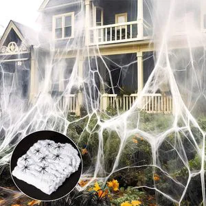 Super Stretch Halloween Spider Web Decorations Cobwebs and Spiders for Party Decorations Festive Halloween Party Supplies