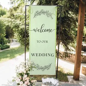 Hot Sale Wedding Welcome Banner Custom Names & Message Sign, Elegant Ceremony Entrance Decor