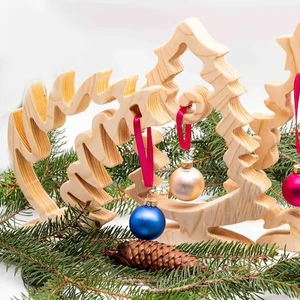 Wooden Christmas Tree Natural Wood Home Accessories Room Decor Table Top Christmas Trees Decorated