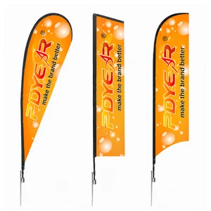 Wholesale Custom Print Advertising Flying Banner Beach Teardrop Feather Flags Outdoor Event Bali Flutter Swooper Bow Sail Flag