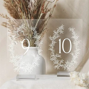 Romantic Elegant Acrylic Table Number Card 1-30 Table Number 2 Inch Gold Wedding Table Number Plate for Wedding Party