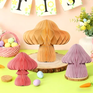 Eco-friendly Honeycomb Paper Easter Mushroom Easter Decorations Easter Holiday Supplies