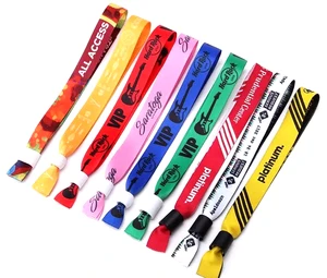 Factory Custom Festival Woven Bracelet Custom Music Festival Concert One Time Using Soft Id Woven Wristband for Party Events