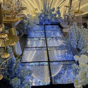 Wedding Event Dance Floor Customized Glass Stage Platform LED Filament Glass Stage Wedding Decoration Backdrop