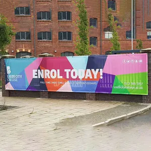 Wind Resistant Grid Vinyl Banner Custom Outdoor Advertising Vinyl Banner Custom Event Display Mesh Banner