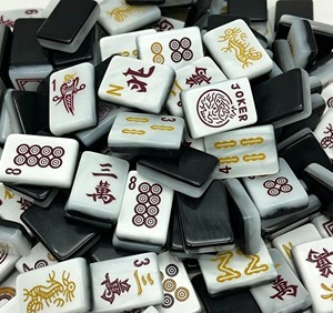 Modern American Mahjong Set 166 Acrylic Tiles 4-Player Foldable Design with Storage Bag Family Party Game