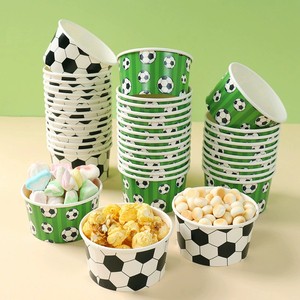 Football Game Day Party Supplies Paper Bowls Ice Cream Dessert Bowls with Matching Cups for Birthday Supplies Sports Event Decor