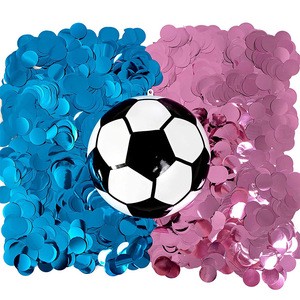 Blue and Pink Football Party Game for Gender Reveal Wedding Party Supplies with Paper Confetti Ball
