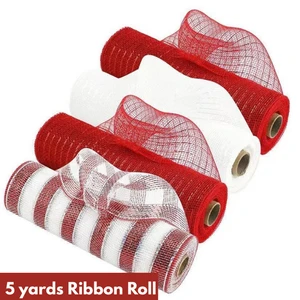 BINLU 9-Yard Mesh Ribbon Roll for Christmas Tree & Packaging for Xmass Decor