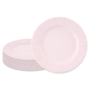Factory Price 8pcs Lilac Paper Plate Cups Compostable Birthday Solid Color Party Set Disposable Tableware for Wedding, Party