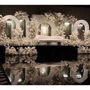 ZKAI Wedding Stage Decoration Pvc Arch Acrylic Backdrop Stand White Wedding Events Backdrop