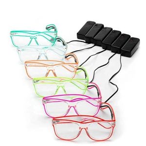 Led Light Battery Powered Party Pub Party Funny Glasses Custom Logo LED Luminous Sunglasses Party Lights Neon Colors Holiday