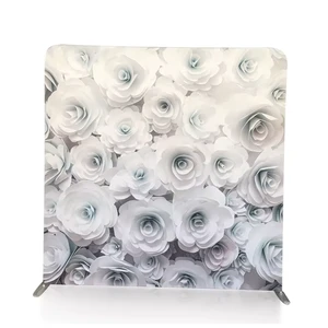 8x8ft Photo Booth Backdrop with Aluminum Frame Tension Fabric Dye Sublimation Printing Easy Assembly for Wedding Event Party