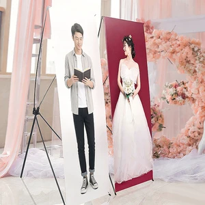 Custom Aluminum X Shaped Banner Stand for Photograph Printing Easy Installation Decoration Display Racks for Wedding