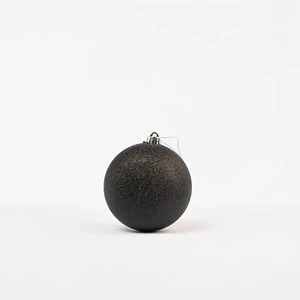 2pcs Black Plastic Modern Machine-Made Hanging Christmas Baubles 15cm Diameter Plastic Balls Tree Ornaments Made Italy Optima