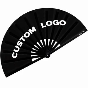 Custom Folding Fan With Logo Printing Fabric Plastic Folding Fans Hand Held For Promotion Gift