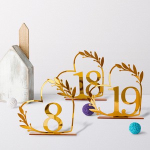 Gold Dinning Table NumbersTable Sign Seat Card Wedding Birthday Acrylic Table Numbers for Wedding Reception Party