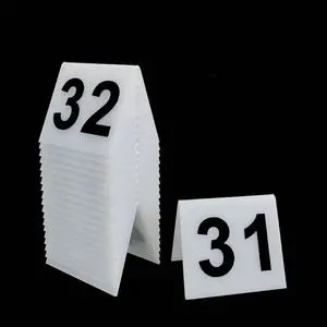 Acrylic Number Plate Restaurant Triangle Table Card Double-sided Digital Card, V-shaped Table Card Can Be Customized