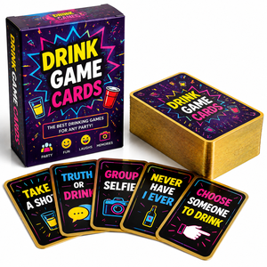 Custom Drink Game Cards Manufacturer Gold Edge Party Game Deck OEM Printing Waterproof Fun Card Set with Box Wholesale Supplier