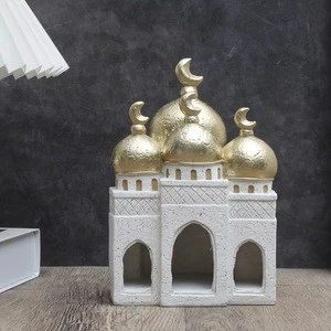 Beautiful Ceramic Mosque-Textured Ramadan Gifts Painted RAMADAN for Muslims Festive Season Supplies