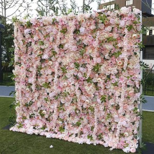 Good Quality Plastic Square Modern Pink And Blue Flower Wall Portable Backdrop Stand