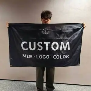 One-stop Digital Printing Waterproof Eco-friendly Polyester Wedding Holiday Pennant Banners 3x5 Double-sided Custom Outdoor