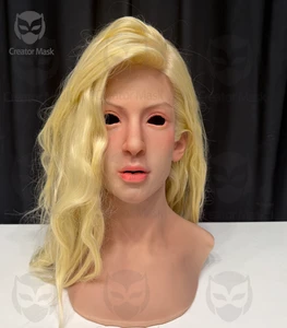 Hyper Realistic Silicone Female Full Face Mask For Movie Cosplay Halloween Christmas Party Use Reusable Eco-Friendly