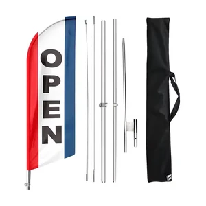 Nuoxin Promotional Wholesale 4.5m Feather Flag Advertising Beach Flag Banner with Pole
