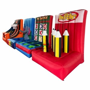 Commercial 4 In1 Kids & Inflatable Carnival Games Set Eco-Friendly PVC Material 5x5m Size for Outdoor Events for Party Rental